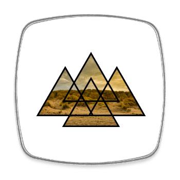 T-Shirt Triangle Beach North Sea Gift Holiday - Square fridge magnet - white - Front