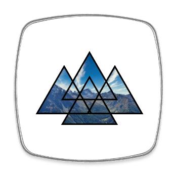 T-Shirt Triangles Alpes Randonnée en montagne Nature Cadeau - Magnet carré - blanc - Devant