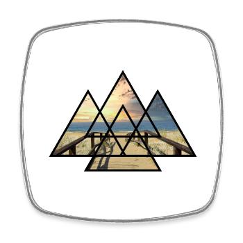 T-Shirt Triangle Plage Vacances Mer Cadeaux Vacances - Magnet carré - blanc - Devant