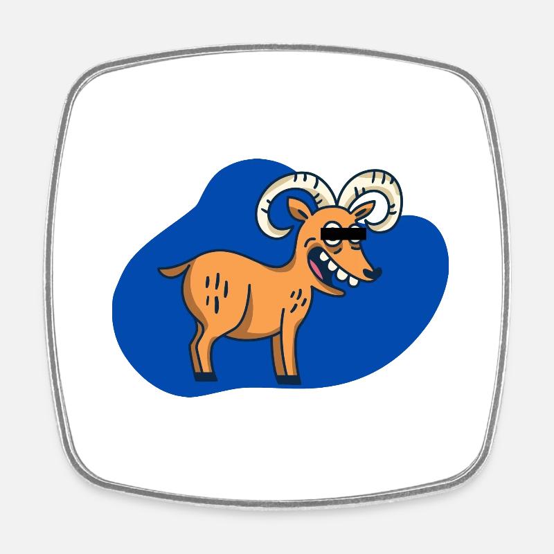Cartoon Bock - Square fridge magnet - white