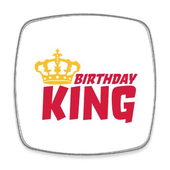 Boss Birthday King Logo - Square fridge magnet - white - Front