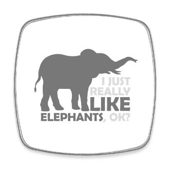 Zitat really like elephants - Viereckiger Kühlschrankmagnet - Weiß - Vorne
