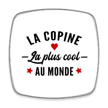 la copine la plus cool du monde / copine cool - Magnet carré - blanc - Devant