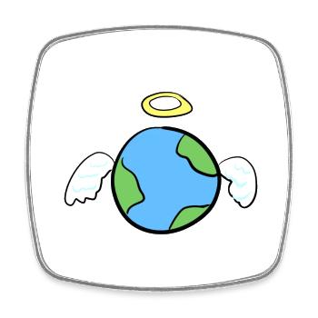 Engel Erde Welt Friedlich nett symbol - Viereckiger Kühlschrankmagnet - Weiß - Vorne