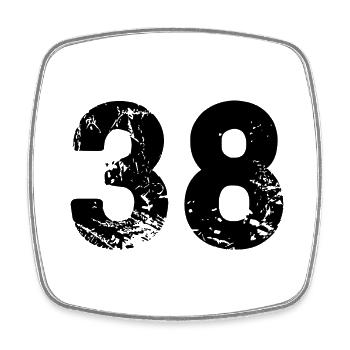 38 Number jersey - Square fridge magnet - white - Front