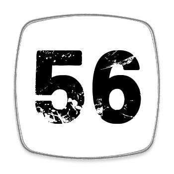 56 Number jersey - Square fridge magnet - white - Front