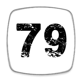 Maillot à 79 numéros - Magnet carré - blanc - Devant