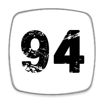 Maillot à 94 numéros - Magnet carré - blanc - Devant