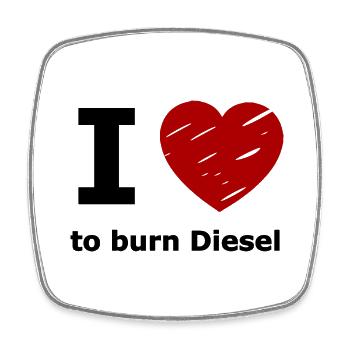 Die Diesel Verbrenner Autos - Viereckiger Kühlschrankmagnet - Weiß - Vorne