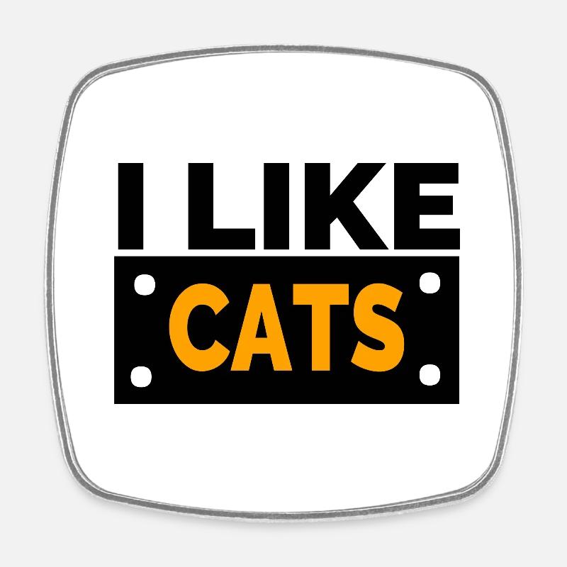 Feline - Square fridge magnet - white