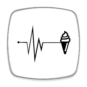 Eis Icon puls - Viereckiger Kühlschrankmagnet - Weiß - Vorne