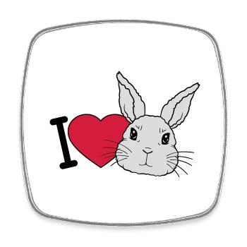 I love bunnys Logo - Viereckiger Kühlschrankmagnet - Weiß - Vorne