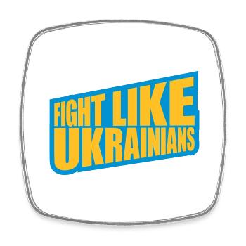 se battre comme citation des ukrainiens - Magnet carré - blanc - Devant