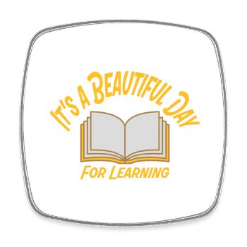 beautiful day for learning - Square fridge magnet - white - Front