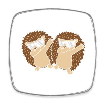 Amis Équipe dabbing Hedgehog - Magnet carré - blanc - Devant