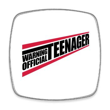 warning official teenager Zitat - Viereckiger Kühlschrankmagnet - Weiß - Vorne
