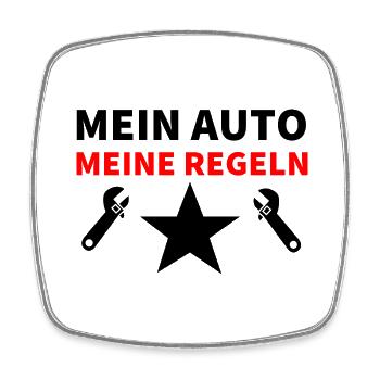 Auto - Viereckiger Kühlschrankmagnet - Weiß - Vorne