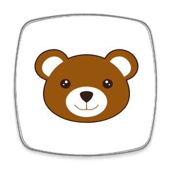 teddybear - Square fridge magnet - white - Front