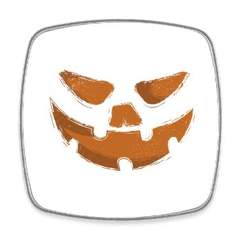 Creepy Halloween Pumpkin, Jack O'Lantern - Square fridge magnet - white - Front