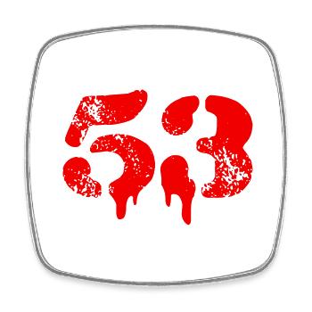 53 Number Symbol - Square fridge magnet - white - Front