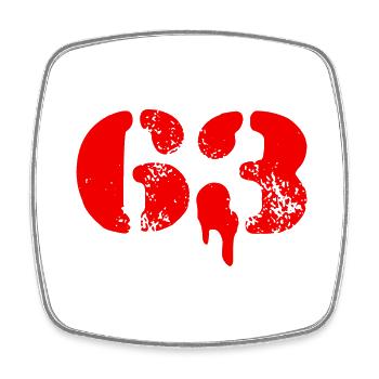 63 Symbole numérique - Magnet carré - blanc - Devant