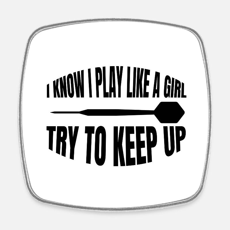 Darts Gift Darts Saying Dartsport Player - Square fridge magnet - white