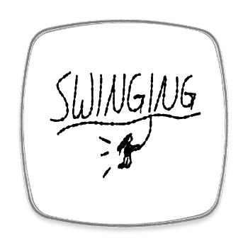 SWINGING - Viereckiger Kühlschrankmagnet - Weiß - Vorne