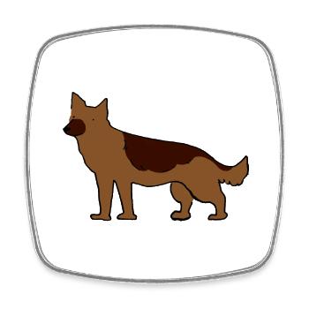 Deutscher Schäferhund - Viereckiger Kühlschrankmagnet - Weiß - Vorne