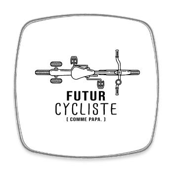 velo vélo vélos velos futur cycliste comme papa - Magnet carré - blanc - Devant