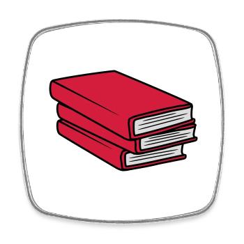 3 Books Stack Design - Square fridge magnet - white - Front