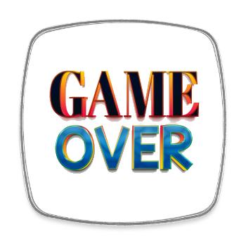 GAME OVER - Viereckiger Kühlschrankmagnet - Weiß - Vorne