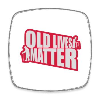 Citation Old Lives Matter - Magnet carré - blanc - Devant