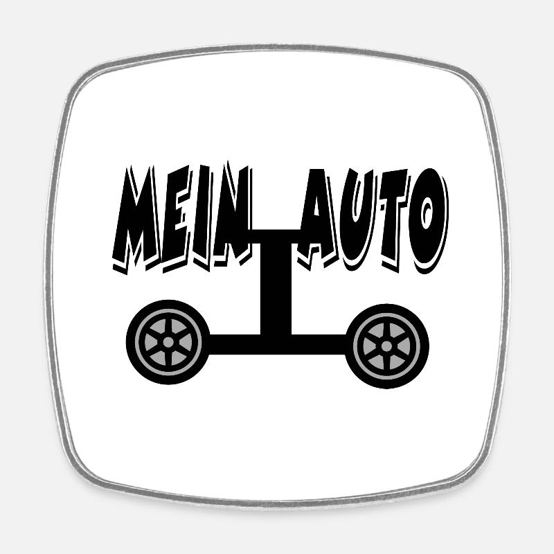 Auto - Viereckiger Kühlschrankmagnet - Weiß
