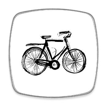 Bicycle Doodle Bicycles Cycling Silhouette 1 - Square fridge magnet - white - Front