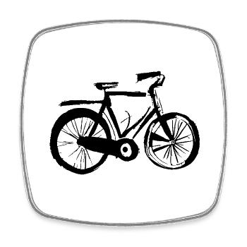 Fahrrad Gekritzel Fahrräder Radfahren Vektor 5 - Viereckiger Kühlschrankmagnet - Weiß - Vorne