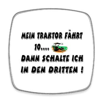 Traktor - Viereckiger Kühlschrankmagnet - Weiß - Vorne