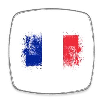 France - Magnet carré - blanc - Devant