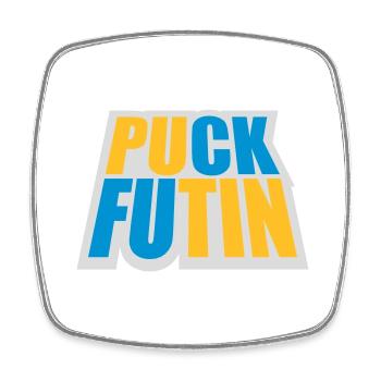 Conception du logo Puck Futin - Magnet carré - blanc - Devant