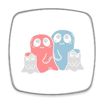 Enfants Parents Fantômes Famille - Magnet carré - blanc - Devant