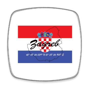 Zagreb - Hauptstadt mit GPS & Flagge - Viereckiger Kühlschrankmagnet - Weiß - Vorne
