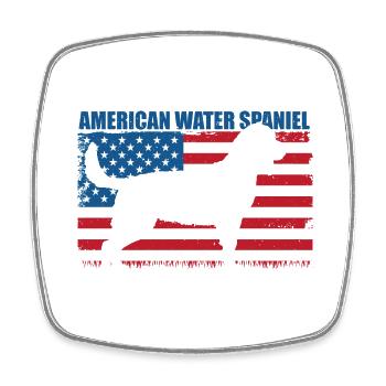 American Water Spaniel - Square fridge magnet - white - Front