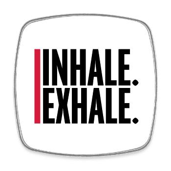 Inspirez expirez Yoga citation - Magnet carré - blanc - Devant
