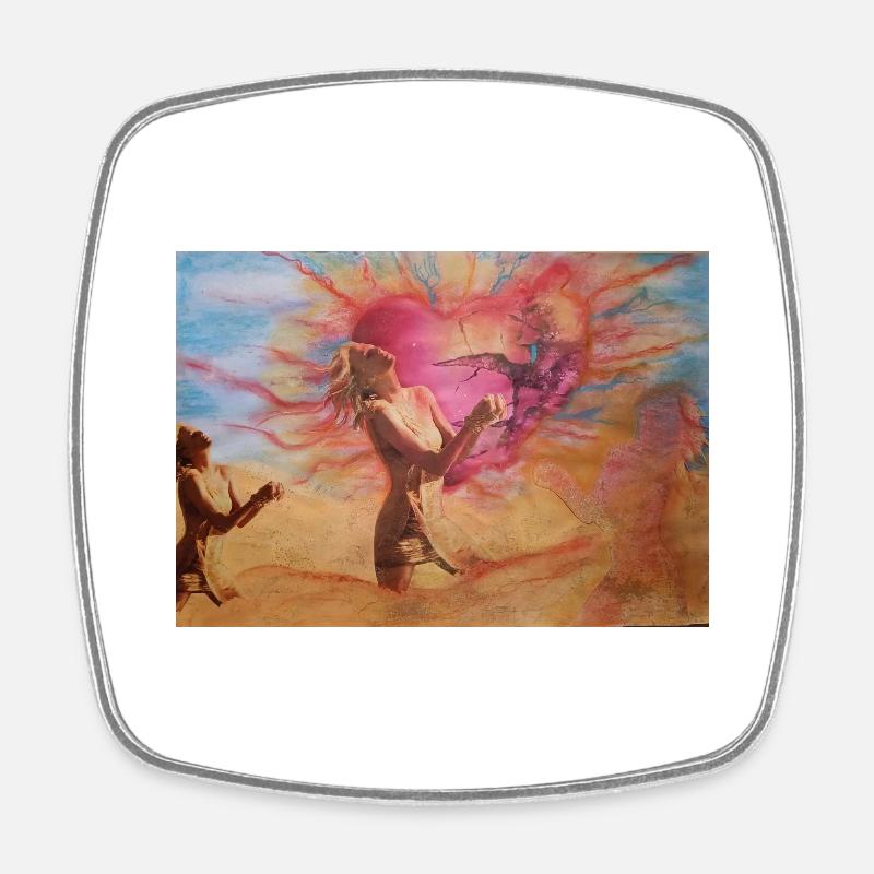 Summer - Square fridge magnet - white
