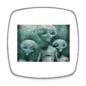 Aliens in the Mist - Square fridge magnet - white - Front