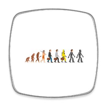 Evolution a robotic future Dark - Square fridge magnet - white - Front