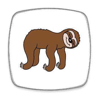 Lying tired sloth sleeps - Square fridge magnet - white - Front