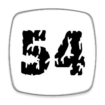 54 Number jersey - Square fridge magnet - white - Front