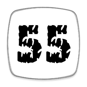55 Number jersey - Square fridge magnet - white - Front
