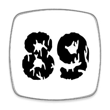 89 Number jersey - Square fridge magnet - white - Front