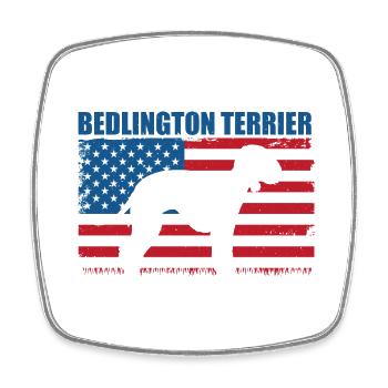 Bedlington Terrier - Viereckiger Kühlschrankmagnet - Weiß - Vorne